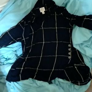 Blue and white striped flannel